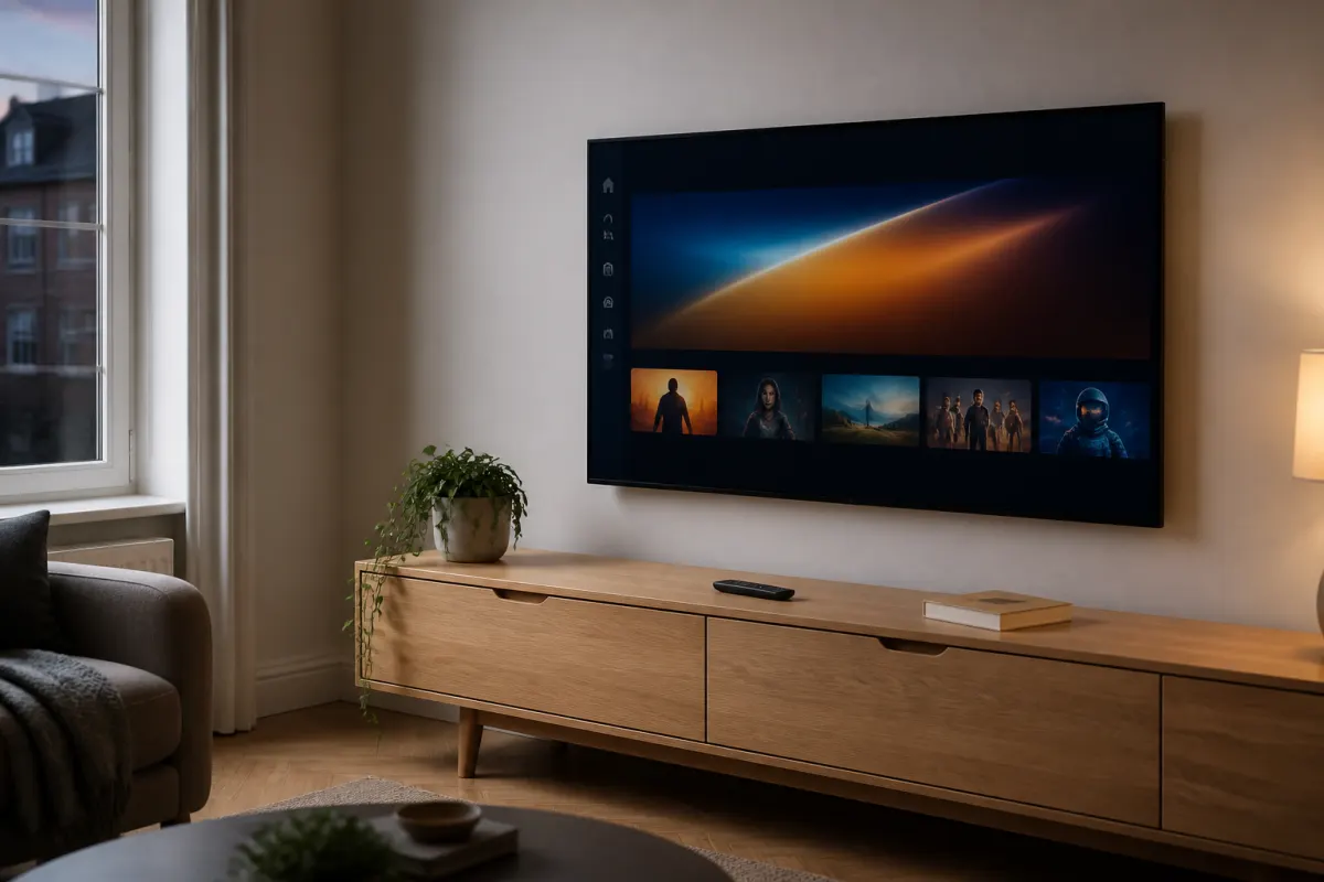 Living room TV ready for Guekhd IPTV setup